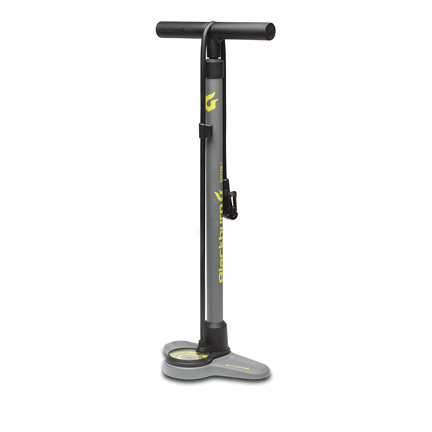 Blackburn Piston 2 Floor Pump - Grey & Hiviz yellow