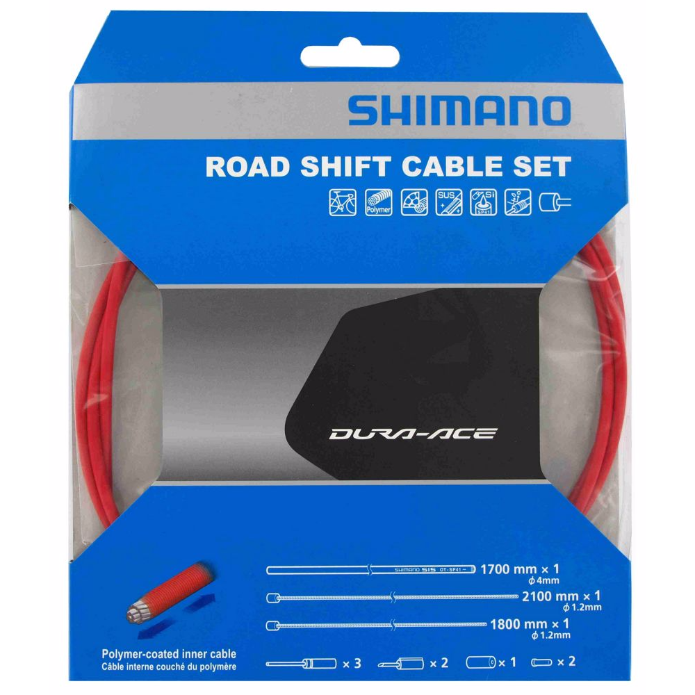 Shimano Dura Ace 9000 Road Shift Cable Set - Red - Racer Sportif